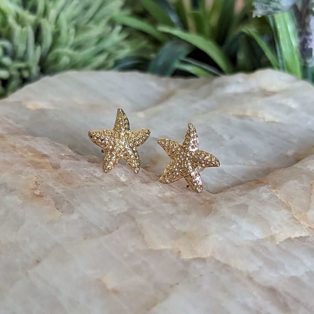 *FASHION EARRINGS* Brass Starfish Stud Earrings